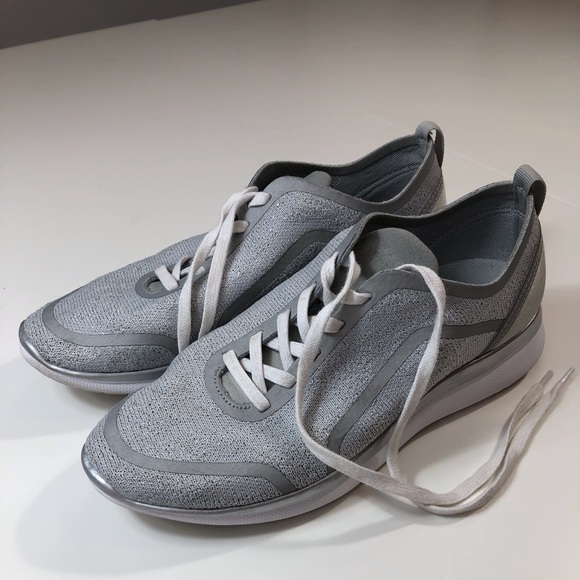 Zara silver sneakers size 6.5 - Picture 1 of 5